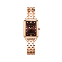 FIYTA Roman Radiance Bracelet Women's Quartz Watch DL21007.PKP product view (Brown Dial / Rose Gold Strap)