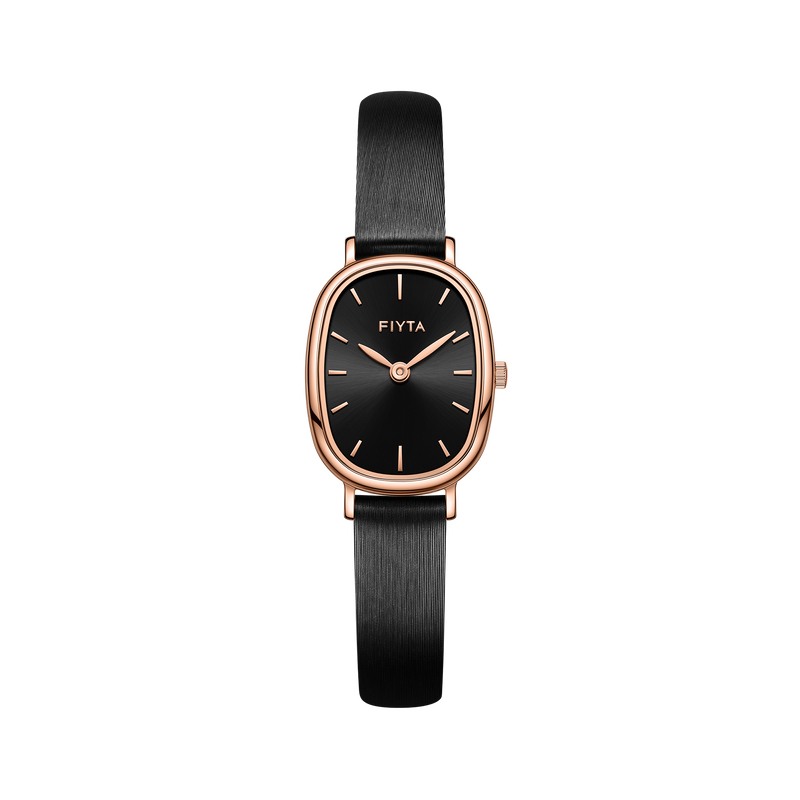 FIYTA Cocoa Women's Quartz Watch DL21008.PBB product view (Black Dial / Black Strap) (DL21008.PBB)