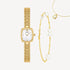 Gold Watch Mother-of-Pearl & Necklace & Pearl Bracelet Gift Set - FIYTA