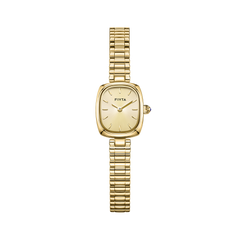 FIYTA Mini Cushion Women's Quartz Watch DL21012.GGG product view (Gold Dial / Gold Strap)