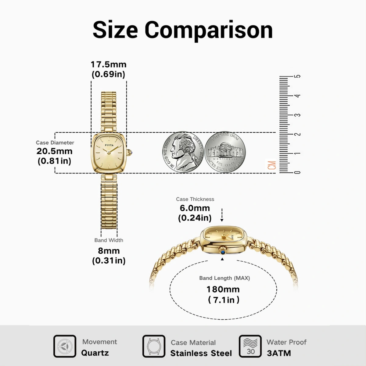 Gold Watches for Women - FIYTA
