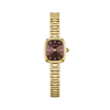 FIYTA Mini Cushion Women's Quartz Watch DL21012.GKG product view (Brown Dial / Gold Strap)