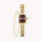 Gold Watch & Pearl Bracelet Gift Set - FIYTA