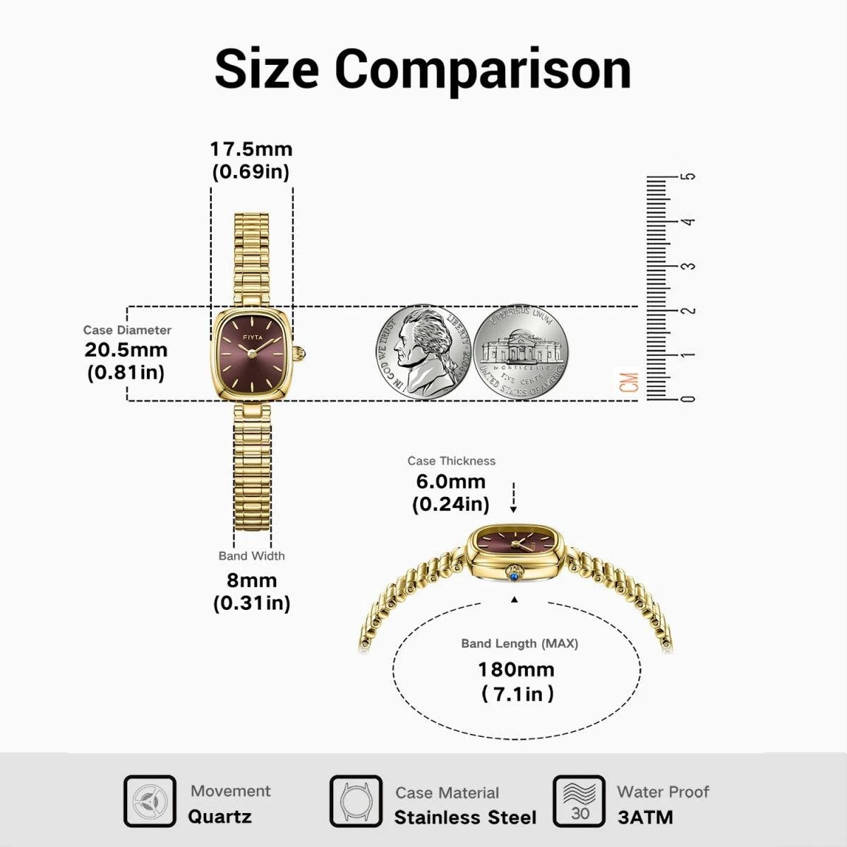 Gold Watches for Women - FIYTA