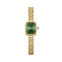 FIYTA Mini Cushion Women's Quartz Watch DL21012.GNG product view (Mint Green Dial / Gold Strap)