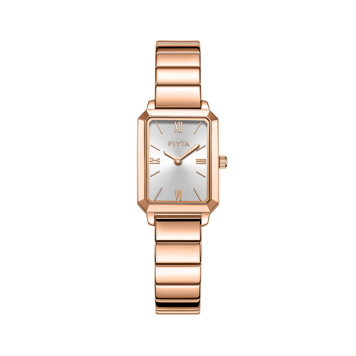 FIYTA Roman Radiance Bracelet Women's Quartz Watch DL21013.PWP product view (White Dial / Rose Gold Strap / Stainless steel (DL21013.PWP))