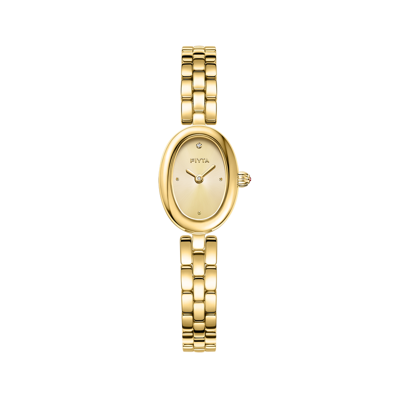 Little Golden Bean Watches & Pearl Bracelet Gift Set - FIYTA(Limited Gift Box) (DL21015.GGG)