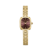 FIYTA Cushion Plus Women's Quartz Watch DL865030.GKG product view (Brown Dial / Gold Strap)