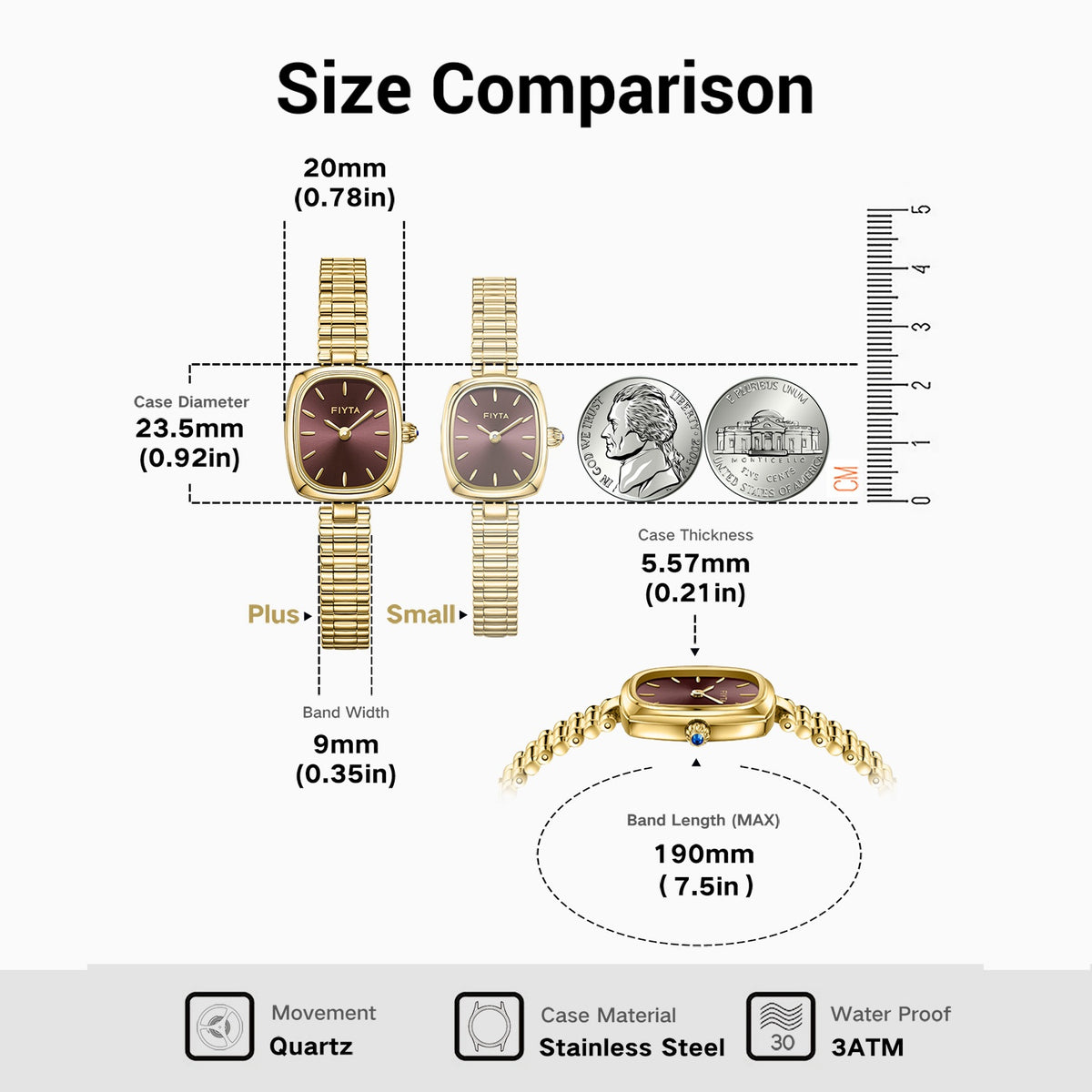 Gold Watches for Women Plus - FIYTA
