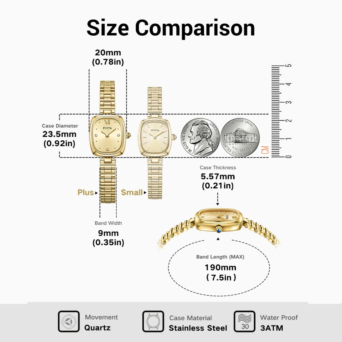 Gold Watches for Women Plus - FIYTA