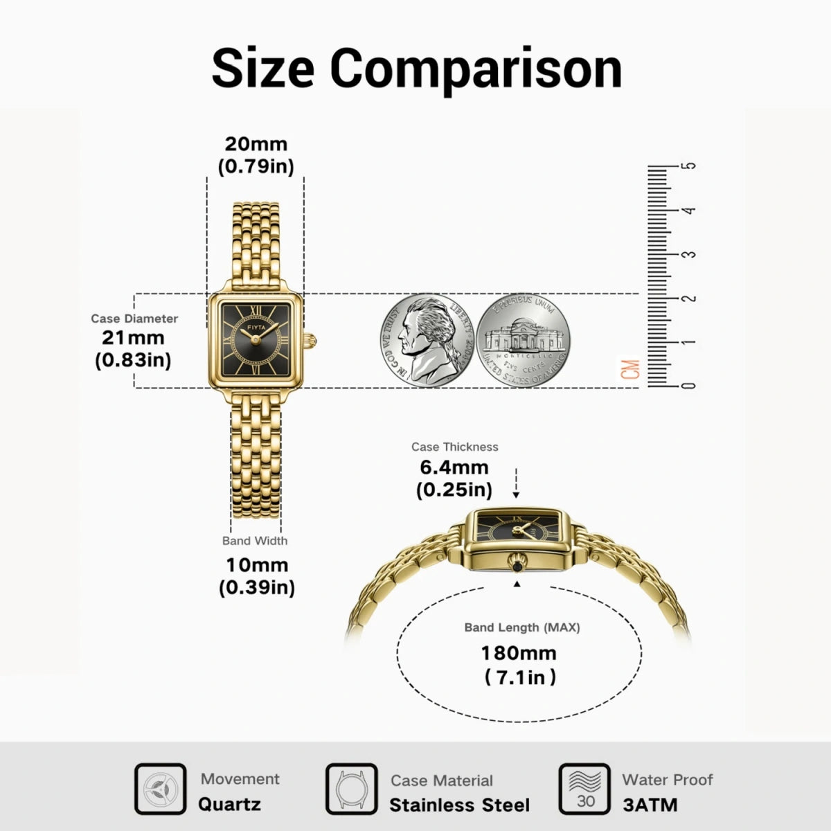 Retro Collection Gold Watches for Women - FIYTA