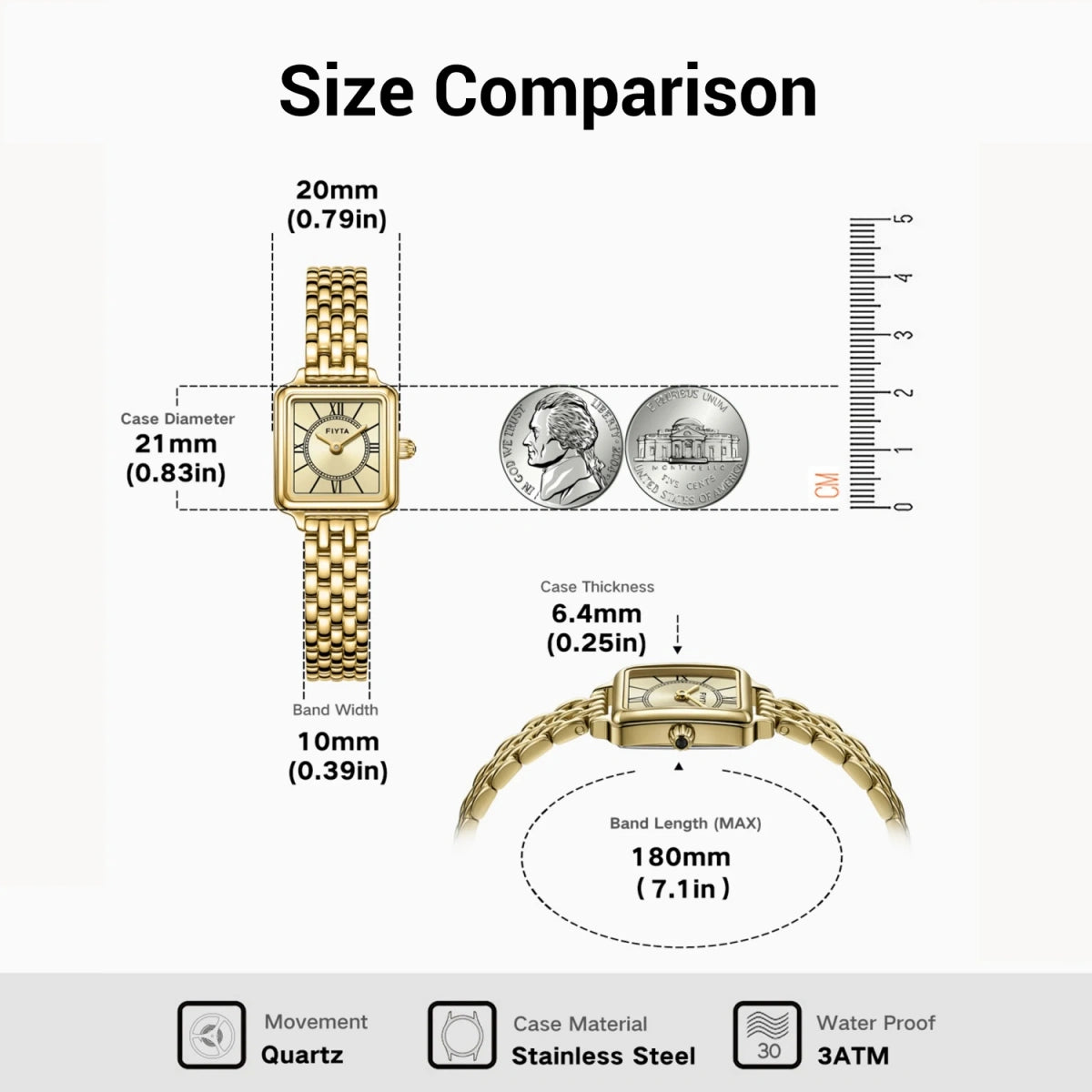 Retro Collection Gold Watches for Women - FIYTA