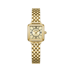 FIYTA Mini Retro Square Women's Quartz Watch DL865033.GGG product view (Gold Dial / Gold Strap) (DL865033.GGG)