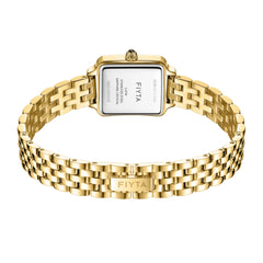 FIYTA Mini Retro Square Women's Quartz Watch DL865033.GGG detail image (Gold Dial / Gold Strap) (DL865033.GGG)