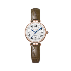 FIYTA Little Bliss Women's Quartz Watch DL865037.PWK product view (Silver Dial / Brown Strap)