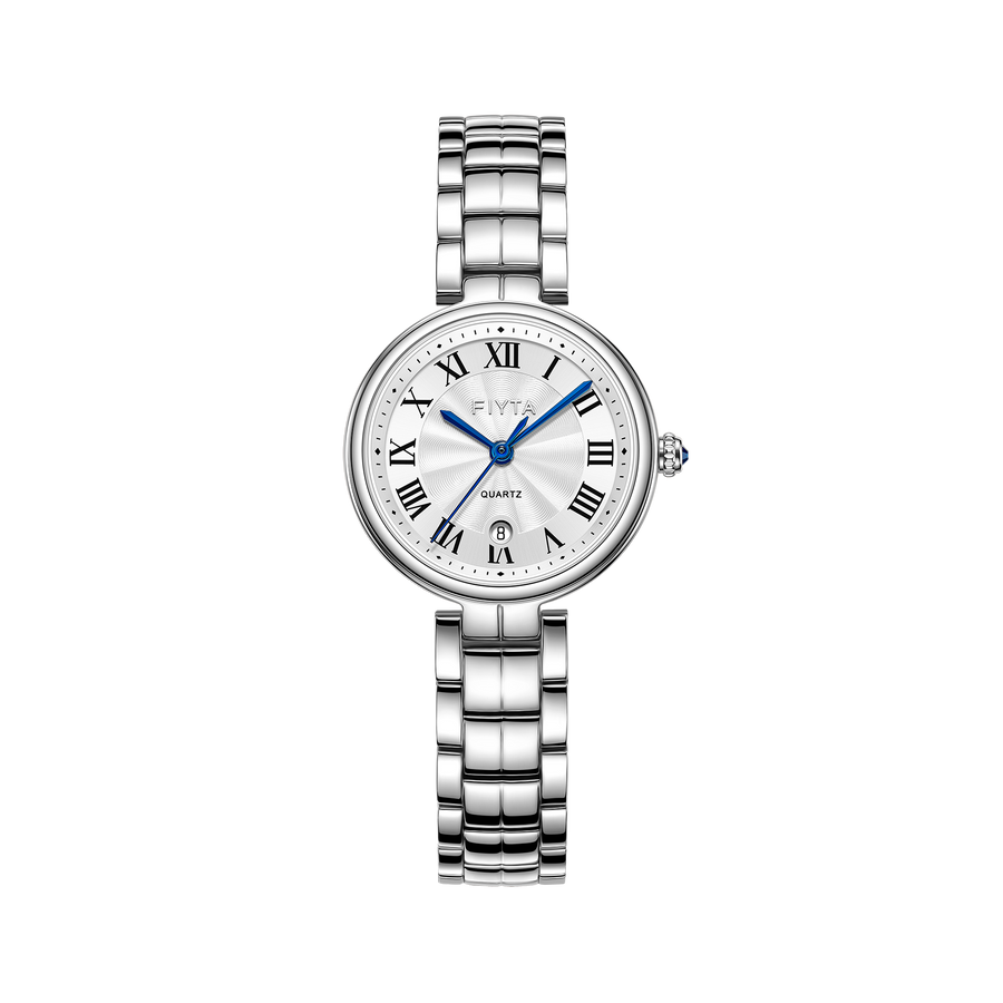 FIYTA Little Bliss Women's Quartz Watch DL865037.WWW product view (Silver Dial / Silver Strap)