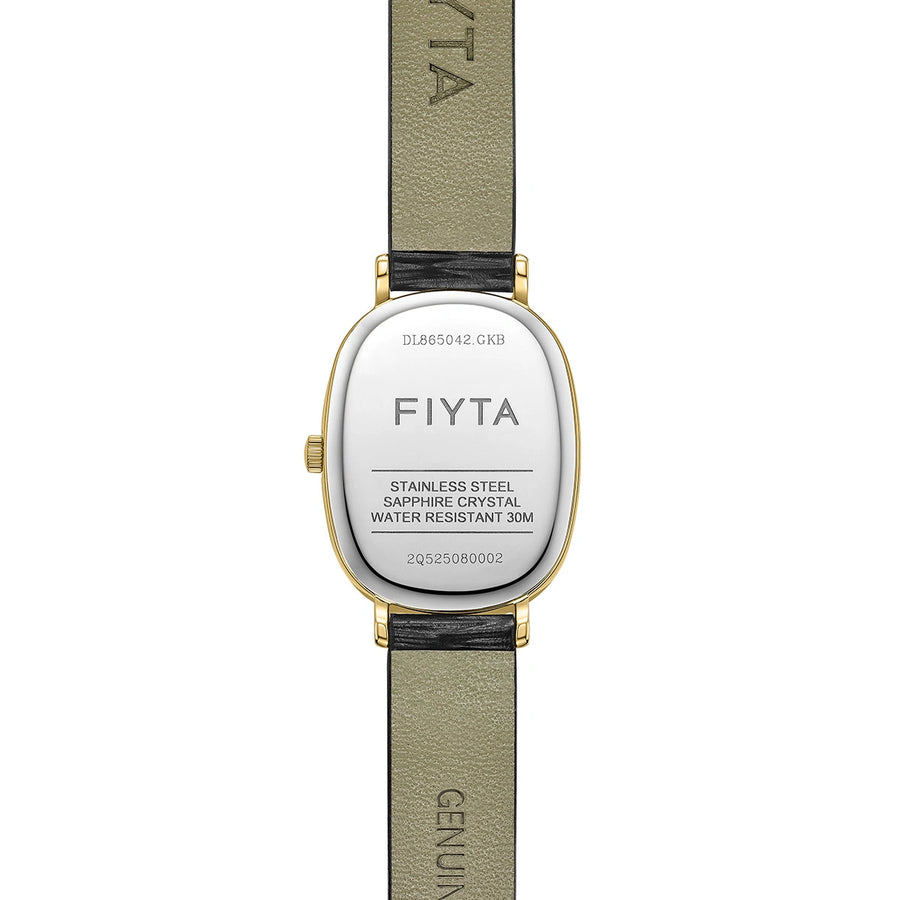 FIYTA Cocoa Women's Quartz Watch DL865042.GKB detail image (Brown Dial / Black Strap / Leather (DL865042.GKB)) (DL865042.GKB)