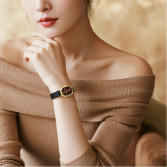 FIYTA Cocoa Women's Quartz Watch DL865042.GKB detail image (Brown Dial / Black Strap / Leather (DL865042.GKB)) (DL865042.GKB)