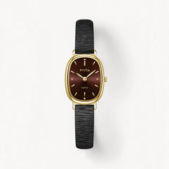 FIYTA Cocoa Women's Quartz Watch DL865042.GKB detail image (Brown Dial / Black Strap / Leather (DL865042.GKB))