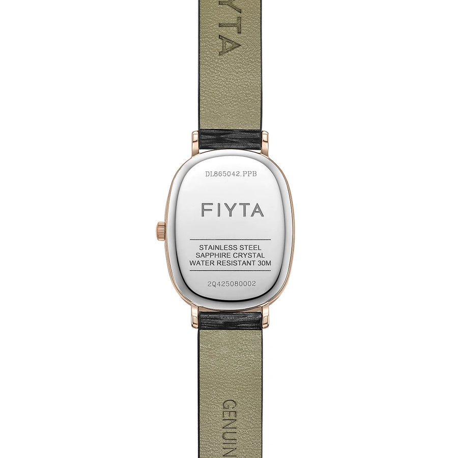 FIYTA Cocoa Women's Quartz Watch DL865042.PPB detail image (Gold Dial / Black Strap) (DL865042.PPB)