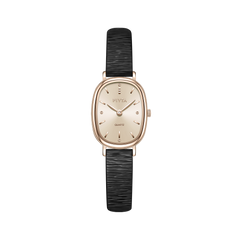FIYTA Cocoa Women's Quartz Watch DL865042.PPB product view (Gold Dial / Black Strap) (DL865042.PPB)
