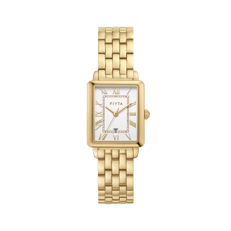 FIYTA Vior Women's Quartz Watch DL865050.GWG product view (White Dial / Gold Strap)