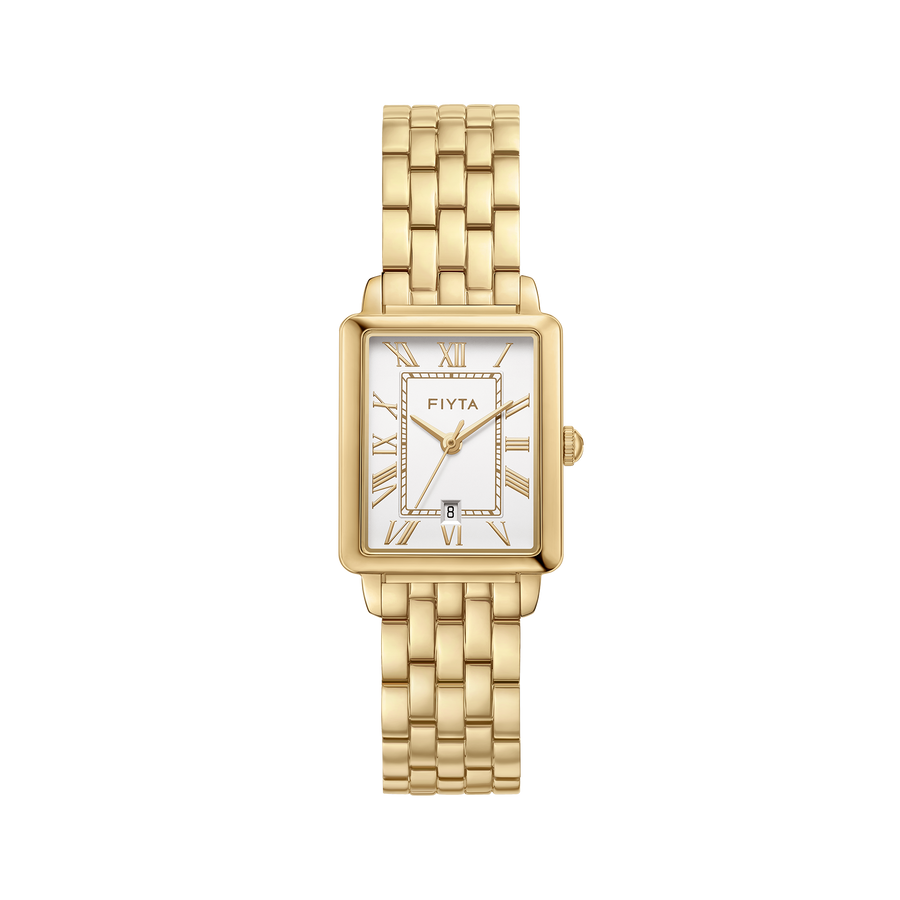 FIYTA Vior Women's Quartz Watch DL865050.GWG product view (White Dial / Gold Strap)