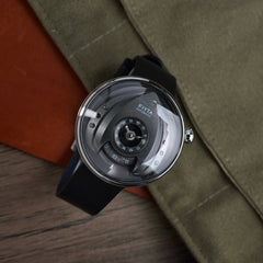 Interstellar Collection "Space Shuttle" Men's Mechanical Watch - FIYTA (Black Dial / Black Strap)