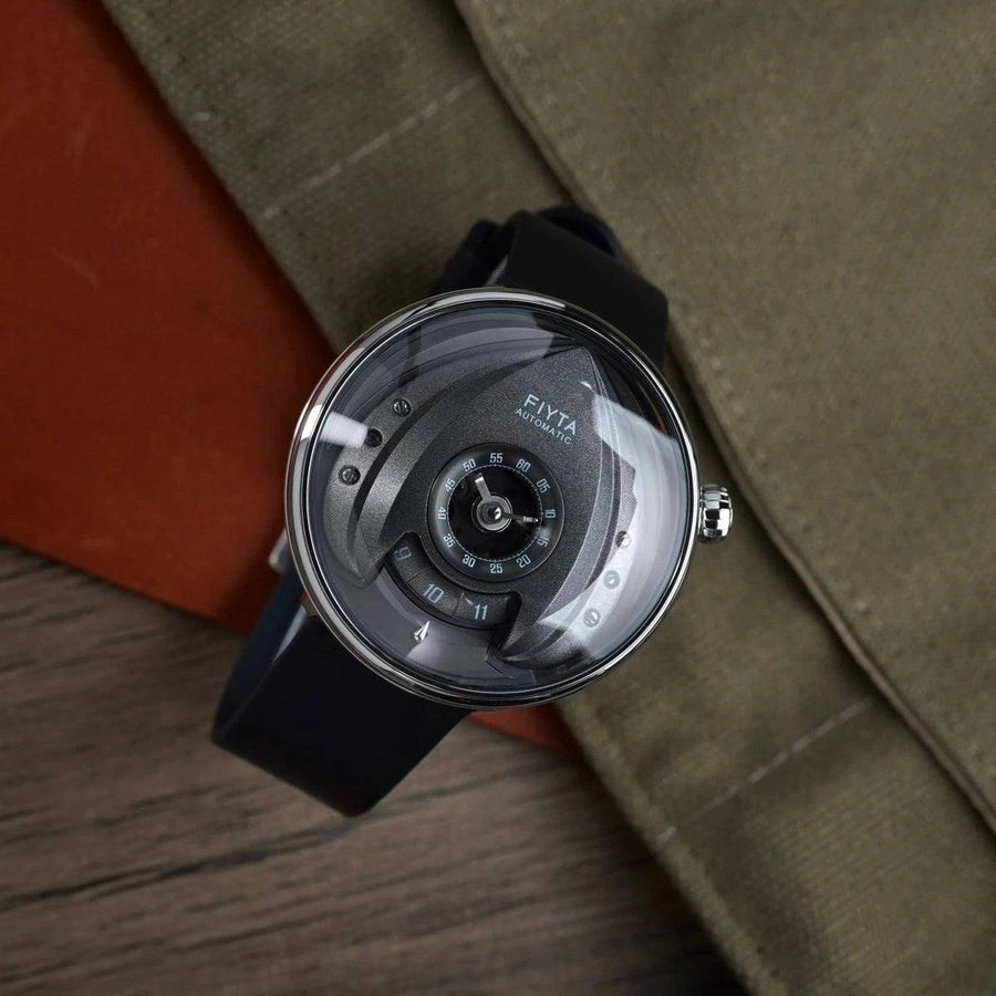 Interstellar Collection "Space Shuttle" Men's Mechanical Watch - FIYTA (Black Dial / Black Strap)