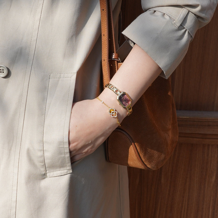 FIYTA Eastern Grace Suzhou Embroidery Watch & Jewelry Gift Set L865039.GKG-AB0009.GSDG detail image (Persimmon Bracelet (AB0009.GSDG))