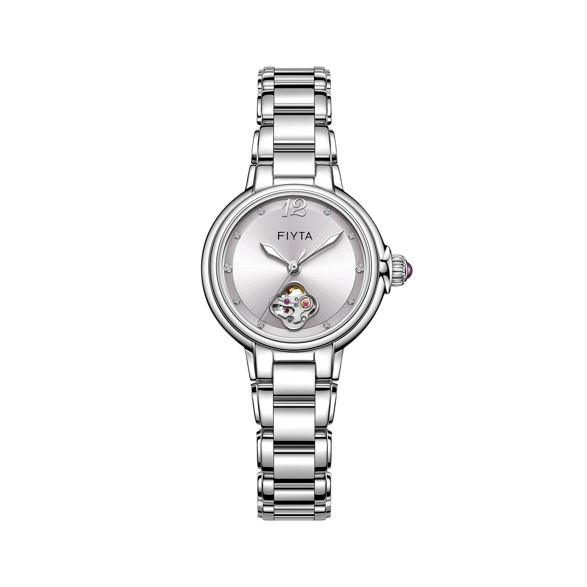 FIYTA LA865022.WZW front view (Purple Dial / Silver Strap)