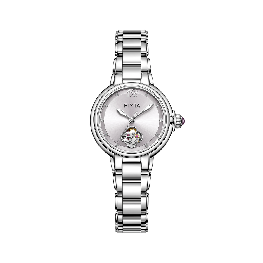 FIYTA LA865022.WZW front view (Purple Dial / Silver Strap)