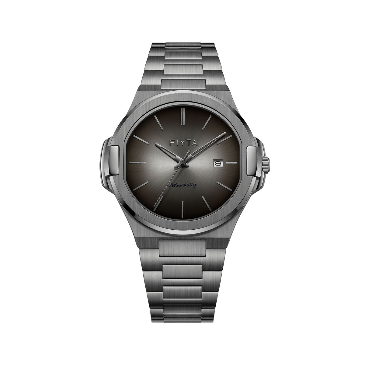 FIYTA Astronaut Quartz Men's Quartz Watch G880021.HHH product view (Black Dial / Grey Strap)