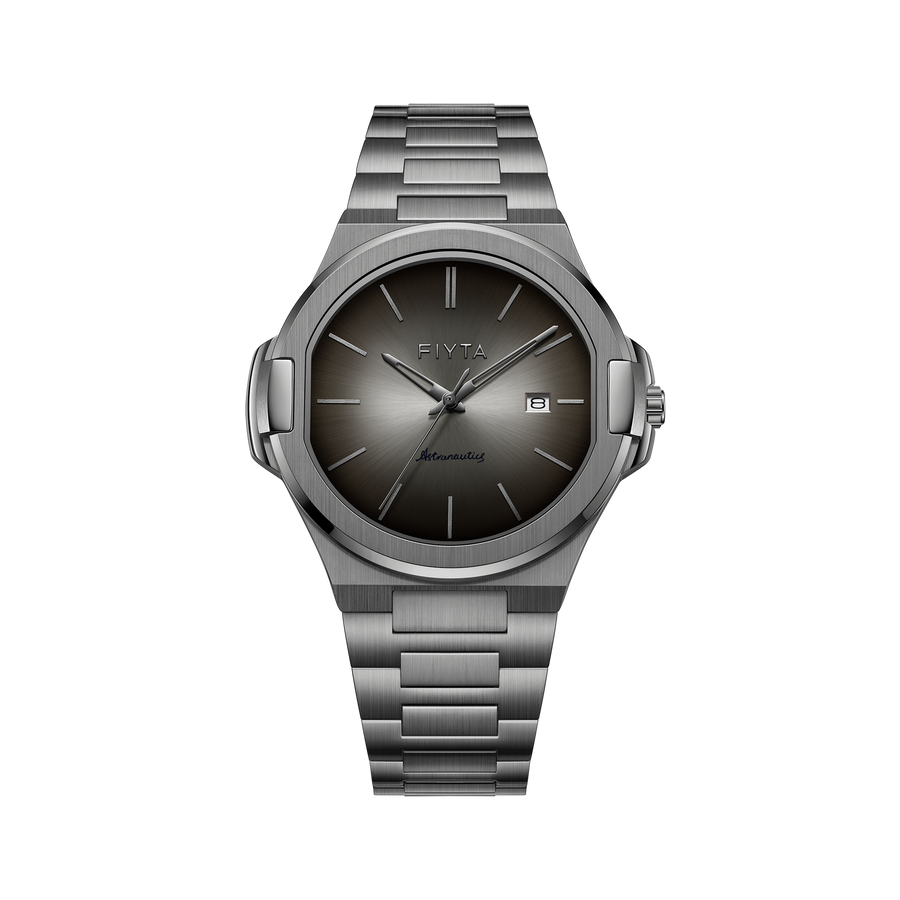 FIYTA Astronaut Quartz Men's Quartz Watch G880021.HHH product view (Black Dial / Grey Strap)