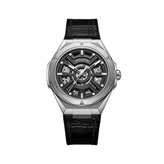 FIYTA Openwork Sport Men's Automatic Watch GA866025.WHB product view (Black Dial / Black Strap) (GA866025.WHB)