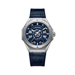 FIYTA Openwork Sport Men's Automatic Watch GA866025.WLL product view (Navy Blue Dial / Navy Blue Strap) (GA866025.WLL)