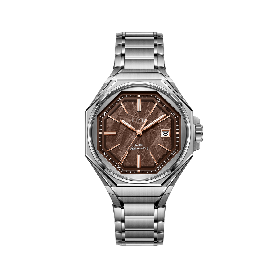 FIYTA Mars-500 Men's Automatic Watch GA880000.WKW product view (Brown Dial / Silver Strap)