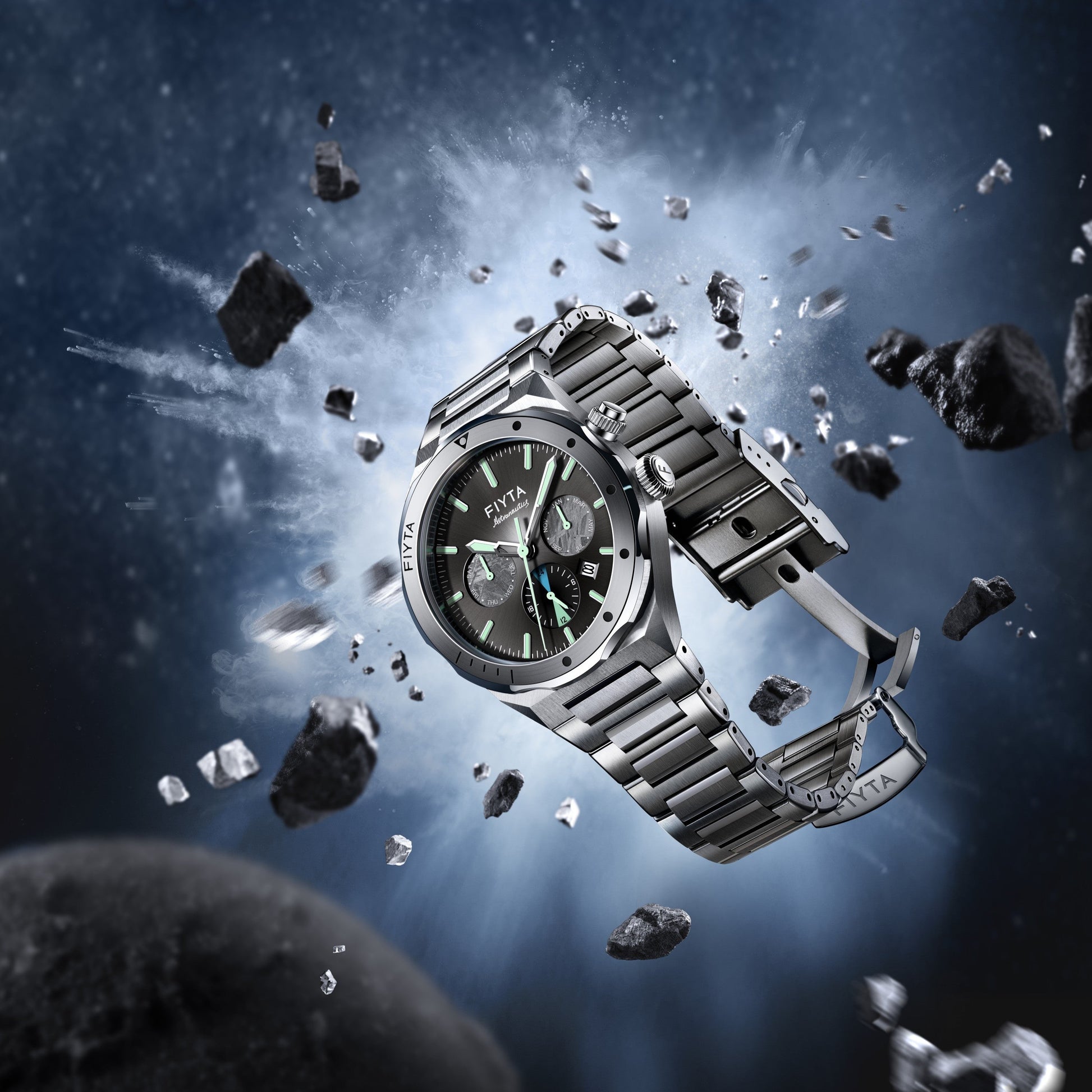 Aeronuatics Collection Men's Mechanical Watch with Meteorite Dial - FIYTA