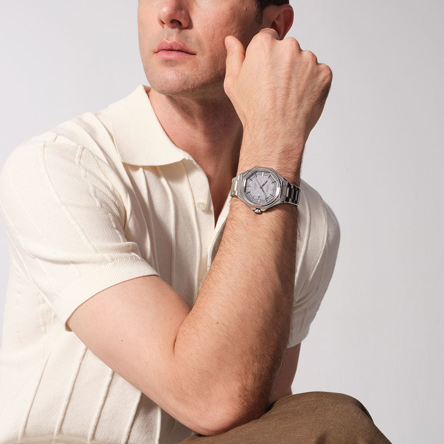 FIYTA Mars-500 Men's Automatic Watch GA880007.WHW wearing photo 1 (Grey Dial / Silver Strap / Stainless steel (GA880007.WHW))