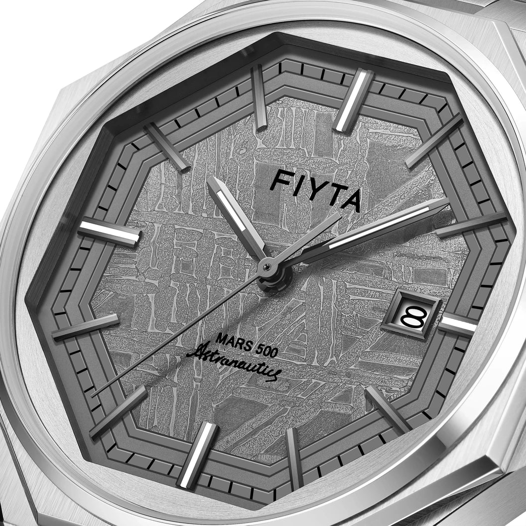 Natural Altay meteorite pattern on the FIYTA Mars-500 GA880007.WHW dial