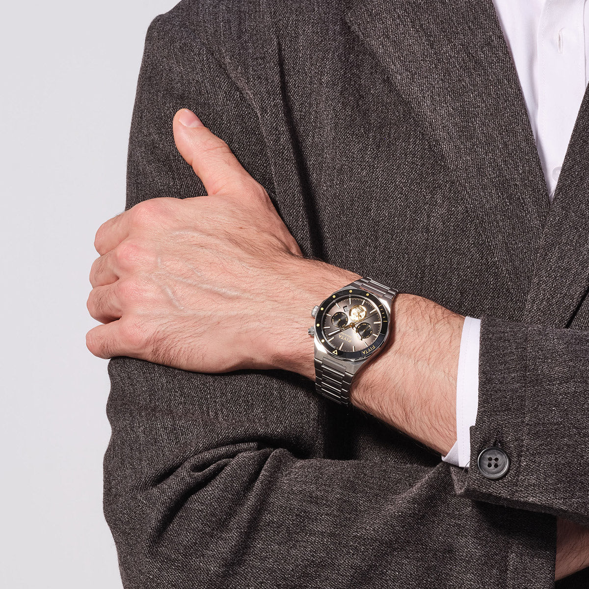 Aeronuatics Collection "Moon" 18K Gold Men's Mechanical Automatic Watch - FIYTA
