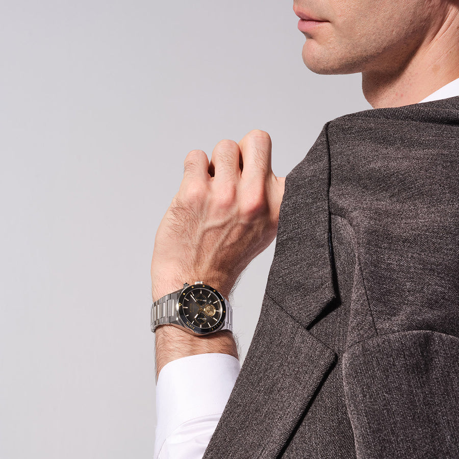 Aeronuatics Collection "Moon" 18K Gold Men's Mechanical Automatic Watch - FIYTA
