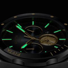 Aeronuatics Collection "Moon" 18K Gold Men's Mechanical Automatic Watch - FIYTA