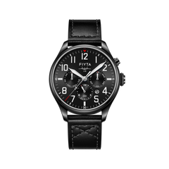 FIYTA J-20 Fighter Special Edition — Tactical Black / Black Leather Strap (GA881007.BBB)