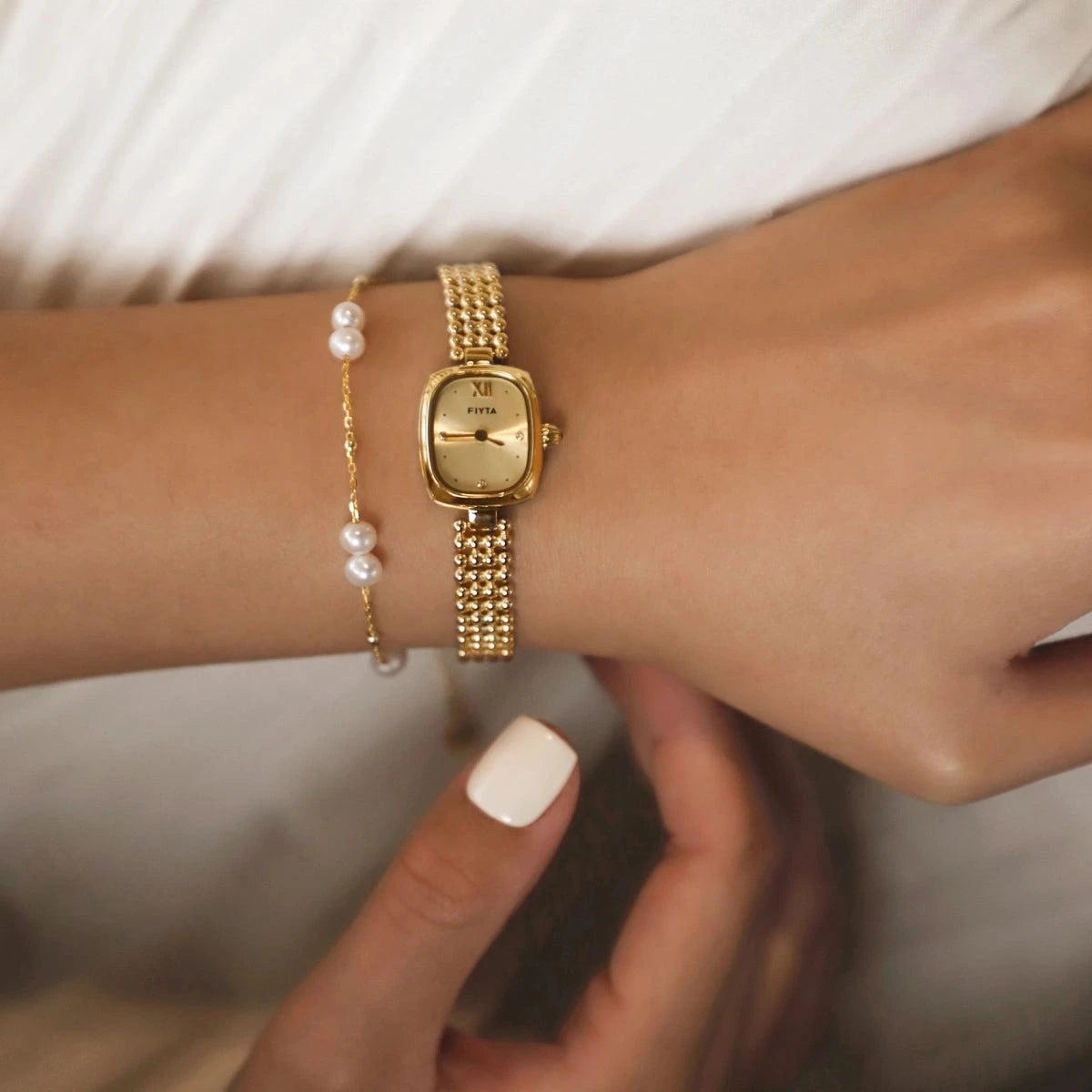 Gold Pearl Bracelet Jewelry for Women - FIYTA
