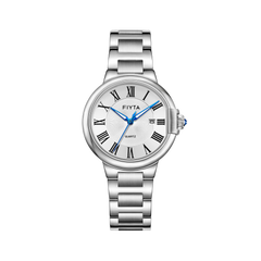 FIYTA Heart Lock Women's Quartz Watch L803001.WWW product view (Silver Dial / Silver Strap)