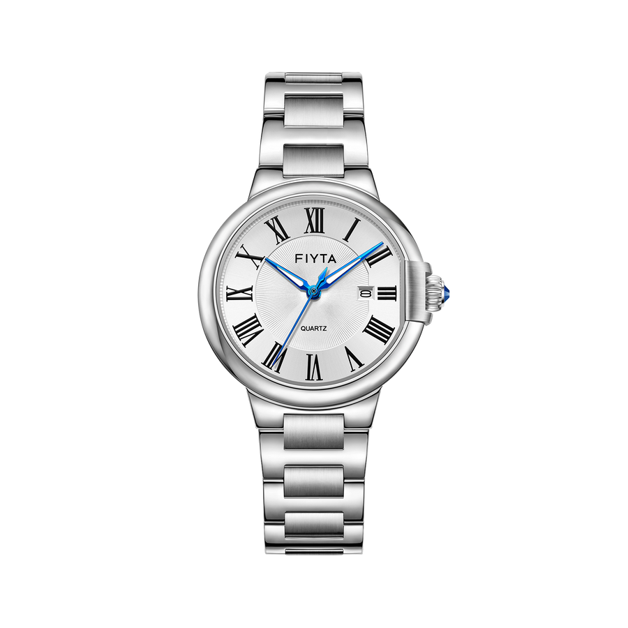 FIYTA Heart Lock Women's Quartz Watch L803001.WWW product view (Silver Dial / Silver Strap)