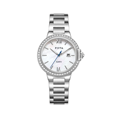 FIYTA Heart Lock Women's Quartz Watch L803002.WWWD product view (Mother-of-Pearl Dial / Silver Strap)