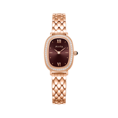 FIYTA Cocoa Zircon-Set Women's Quartz Watch L865018.PKPD product view (Brown Dial / Rose Gold Strap)