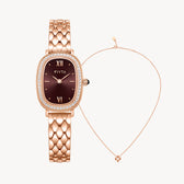 Estuche de regalo de reloj para mujer Cocoa Collection y elegante pulsera de trébol